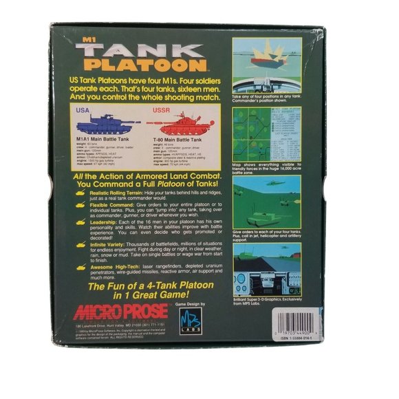 Vintage PC Game Tandy DOS 5.15" Floppy Disc Game: M1 Tank Platoon Micro Prose 98 - Picture 4 of 13